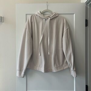 Evereve Gray Striped Hoodie Sweatshirt